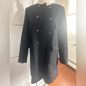 Black Double-Breasted Women's Coat